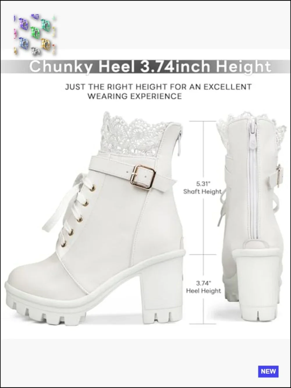 Chunky Platform High Heel Boots Lace Up Gothic Ankle Booties Block Heel Buckle